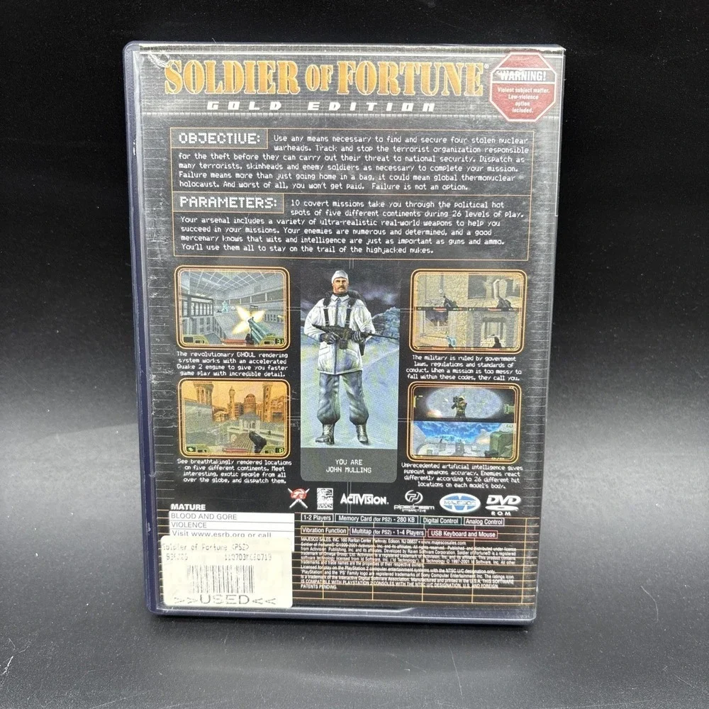 Soldier of Fortune: Gold Edition (Sony PlayStation 2, 2001) Complete CIB